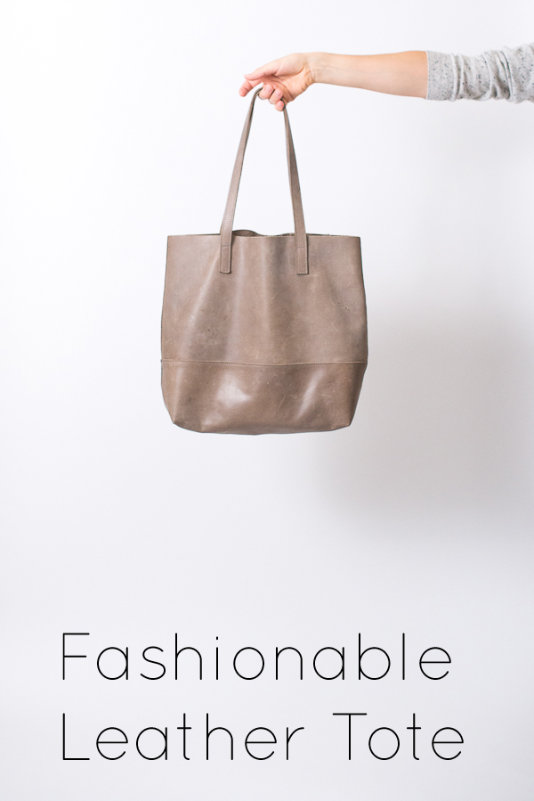 MADEWELL Brown Leather Unlined Tote Bag