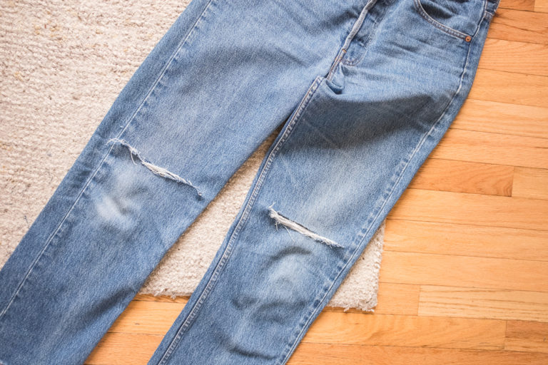 How I Bleached and Distressed my Vintage Jeans - Seasons + Salt