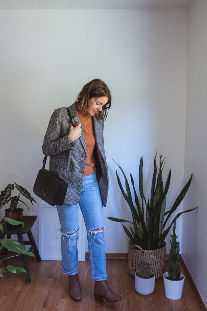 How to Style a Blazer, Everlane Glen Plaid Blazer