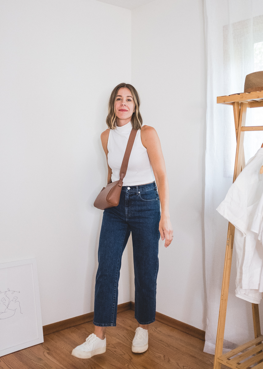 Oxford Shirt and Wide Leg Jeans