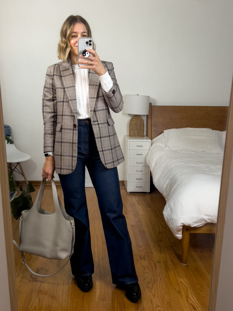 What I Wore: Leather Jackets + Plaid Blazers - Seasons + Salt